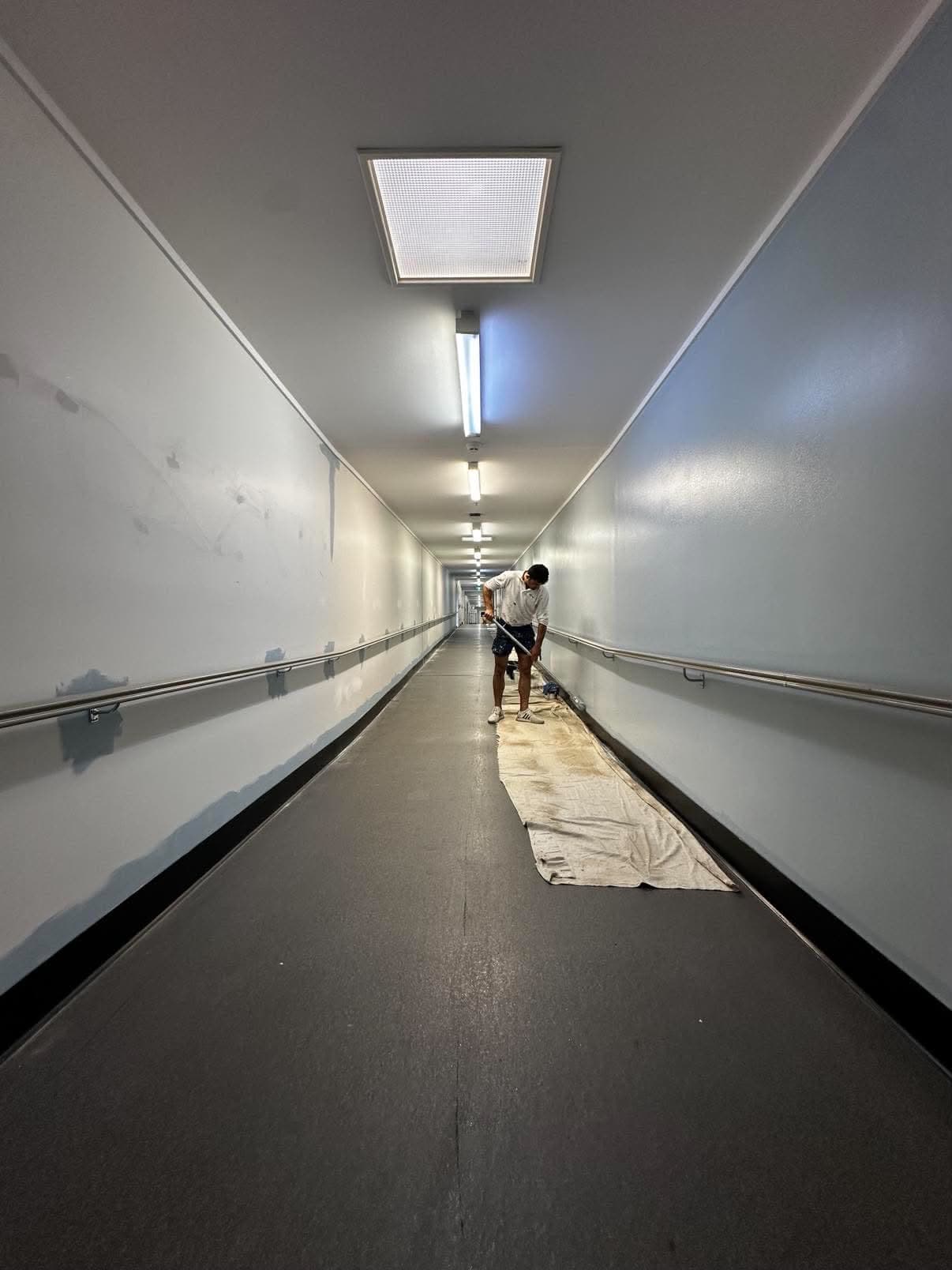 Long internal corridor repaint